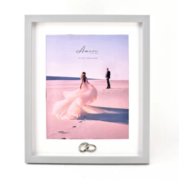 Image of Amore Plastic Photo Frame with Rings Icon - 8" x 10"