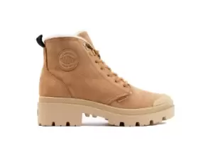 Image of Palladium Boots Womens PALLABASE NUBUCK ZIP WL OCHRE TAN
