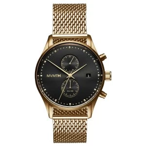 Image of MVMT Mens Voyager Gold Plated Mesh Strap Watch