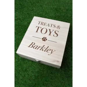 Image of Personalised Pet Treats Wooden Box