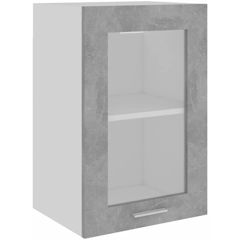 Image of VIDAXL Hanging Glass Cabinet Lyon Concrete Grey 40x31x60cm Engineered Wood vidaXL 8720286132999