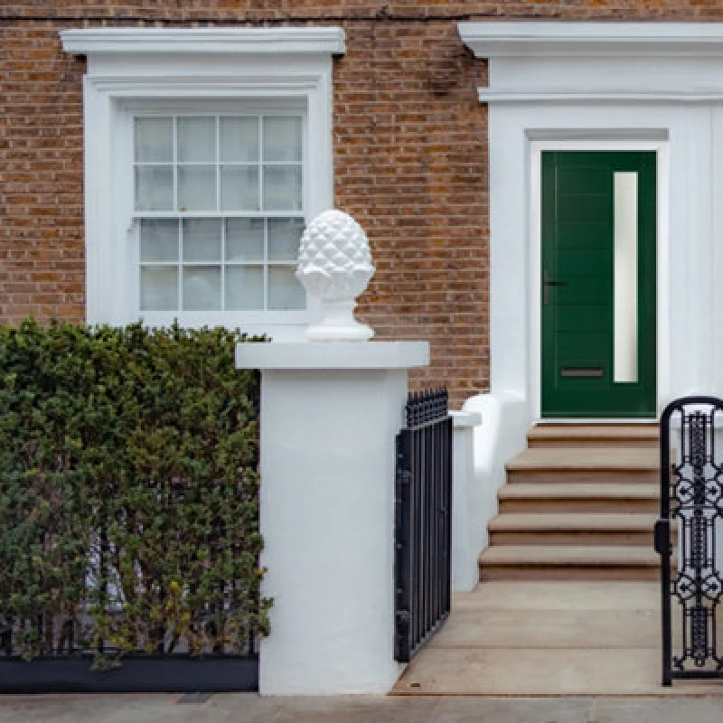 Image of Lacerta Composite Door Monza Green 890mm X 2090mm Open In Right Hand Obs Glass 10 Year Guarantee - Free Delivery & Smart Lock