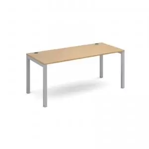 Image of Connex starter unit single 1600mm x 800mm - silver frame and oak top