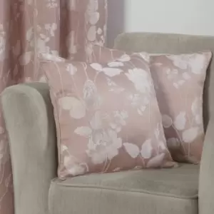 Image of Emma Barclay Butterfly Meadow Floral Jacquard Cushion Cover, Blush Pink, 43 x 43 Cm