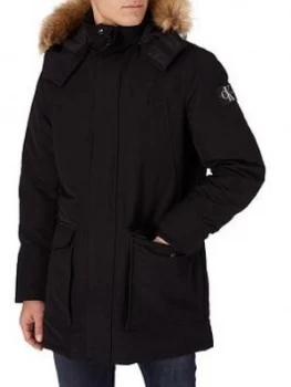 Image of Calvin Klein Jeans Faux Fur Trimmed Down Parka