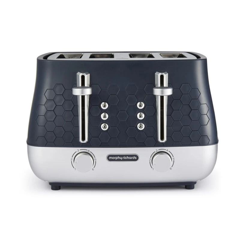 Image of Morphy Richards Cassini 4-Slice Toaster Black in Dark Blue Dark Blue One Size Unisex 5056765400277