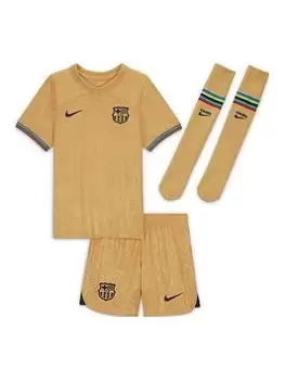 Image of Nike Barcelona Little Kids 22/23 Away Kit, Gold, Size L (6-7 Years)