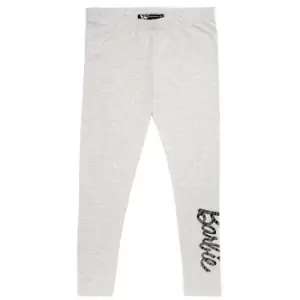 Image of Barbie Girls Leggings (Pack of 2) (7-8 Years) (Grey/Black/Dark Grey)