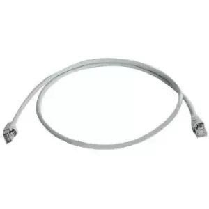 Image of Telegaertner L00001A0084 RJ45 Network cable, patch cable CAT 6A S/FTP 2m Grey UL-approved, Flame-retardant, incl. detent