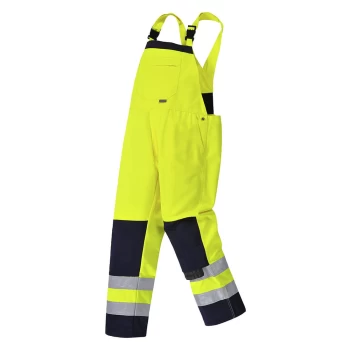 Image of Portwest Girona Hi Vis Bib and Brace Yellow / Navy S