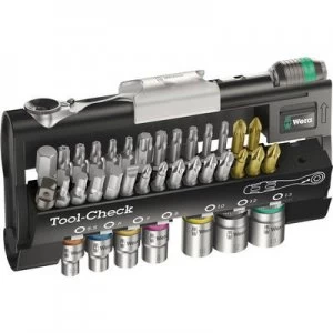 Image of Wera Tool-Check 1 SB 05073220001 Bit set 32 Piece Slot, Phillips, Pozidriv, Allen, TORX socket, TORX BO incl. torque wrench