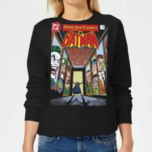 Image of Batman The Dark Knight's Rogues Gallery Cover Womens Sweatshirt - Black - L - Black