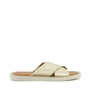 Image of Dune Licorice Slide Sandals - Gold