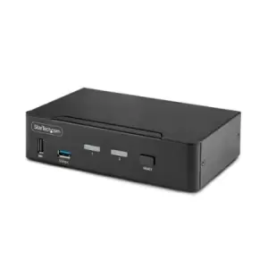 Image of StarTech.com 2-Port DisplayPort KVM Switch 8K 60Hz / 4K 144Hz Single Display DP 1.4 2x USB 3.0 Ports 4x USB 2.0 HID Ports Push-Button & Hotkey Switchi