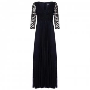 Image of Adrianna Papell Adrianna Long Beaded Dress Womens - MIDNIGHT