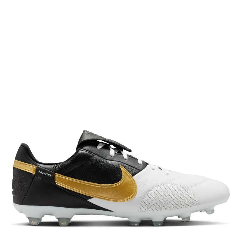 Image of Nike Premier 3 Adults Firm Ground Football Boots White/Blk/Gold male 6 (39)