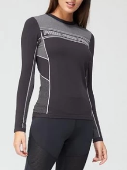 Image of Puma Evostripe Evoknit Long Sleeve T-Shirt - Black