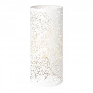 Image of Floral Leaves Design Table Lamp Matt Ivory Paint, E14