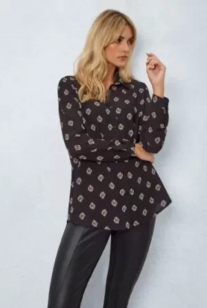 Image of James Lakeland Brown Printed Shirt - 8