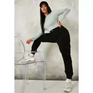 Image of Missguided Plus Stretch Cargo Trouser - Black