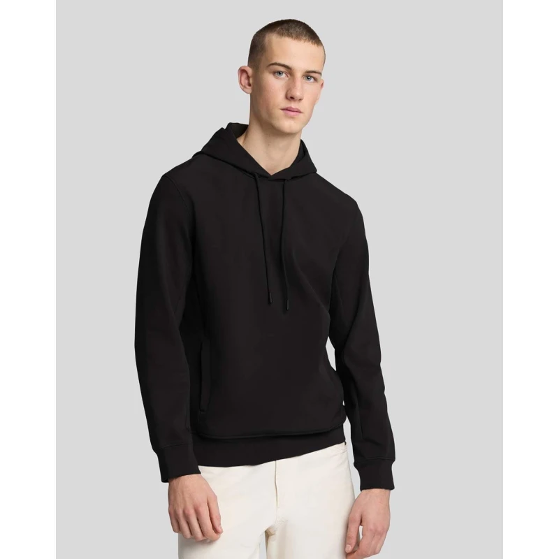 Image of Lyle and Scott Softshell Hybrid Pullover Hoodie Black male S