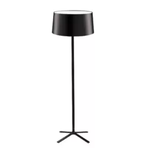 Image of Grok 3 Light Floor Lamp with Black Fabric Shade, E27