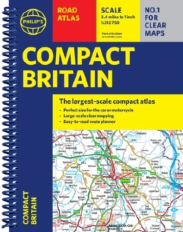 Image of Philip's Compact Britain Road Atlas : (A5 Spiral) Spiral bound