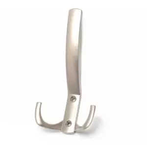 Image of Triple Hat Coat Hanger Hook Door Wall Bath 143mm K23 Model - Colour Satin - Pack of 5