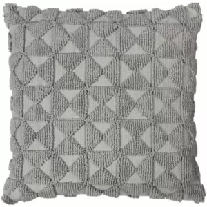 Image of Furn Varma Geometric Knit 100% Cotton Cushion Cover, Elephant, 45 x 45 Cm