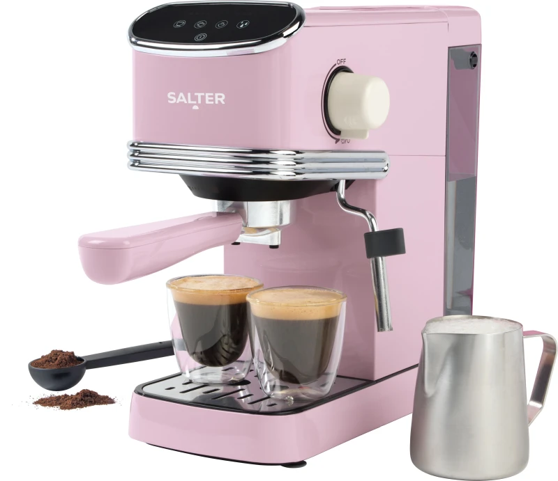 Image of Salter Retro Espresso Coffee Machine - Pink - EK6185PNK, Pink