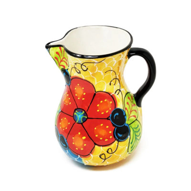 Image of Verano Spanish Ceramics Classic Spanish Hand Painted Home Decor Large Pourer Jug 2L Fish Scales Multicolor Unisex