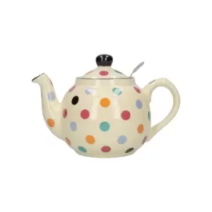 Image of Farmhouse Teapot, Ivory/Multi-Spot, Six Cup - 1.2 Litres, Boxed