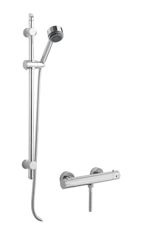 Image of Balterley Minimalist Thermostatic Bar Valve Multi Function Handset Slide Rail Silver unisex