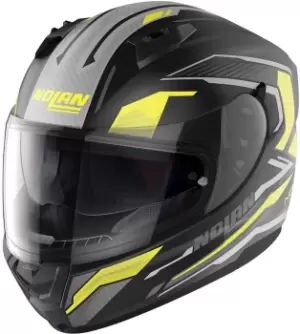 Image of Nolan N60-6 Perceptor Helmet, black-yellow Size M black-yellow, Size M
