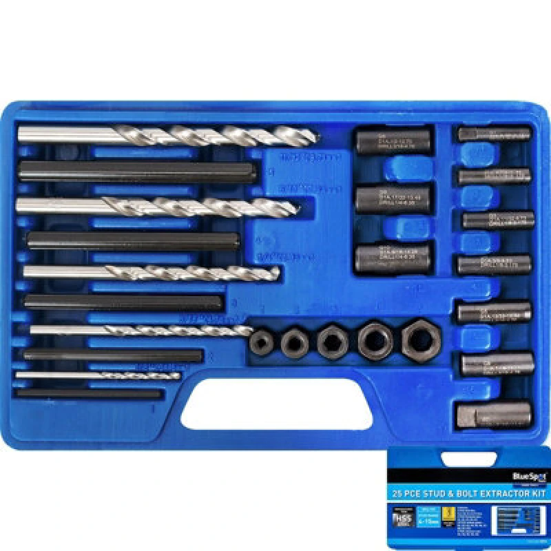 Image of BlueSpot Tools Bluespot 25Pc Stud & Bolt Extractor Remover Socket Kit Nut Set 4mm - 15mm