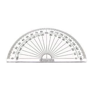 Image of Classmaster 180 Degree Protractor Clear Pack of 10 899595