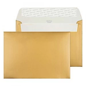 Image of Creative Metallic Coloured Envelopes C6 Peel & Seal 114 x 162mm Plain 130 gsm Metallic Gold Pack of 500