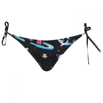 Image of Calvin Klein Space Tie Bikini Bottoms - Black Print