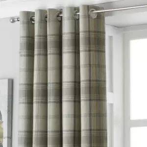 Image of Aviemore Tartan Check Faux Wool Eyelet Curtains