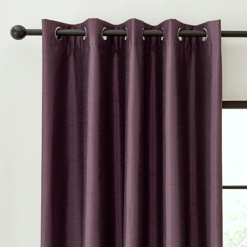 Image of Catherine Lansfield Blackout Curtain Aubergine unisex 66x90in