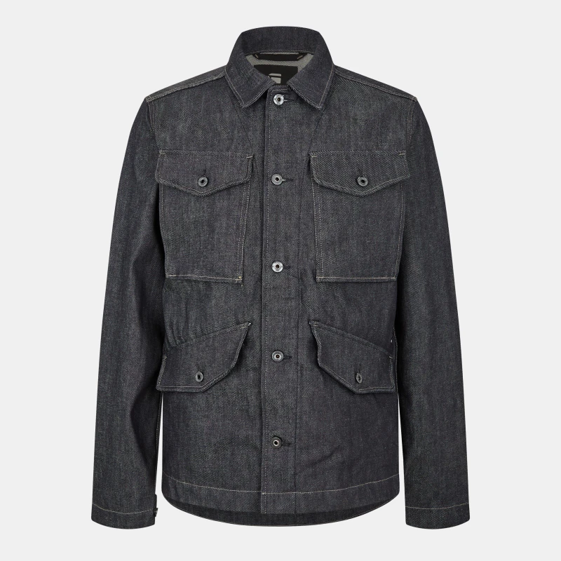 Image of G Star Mens Vodan Long Sleeve Button Oversized Fit Overshirt Raw Denim male Medium