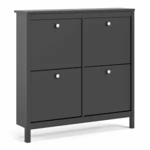 Image of Madrid Shoe Cabinet with 4 Compartments, black