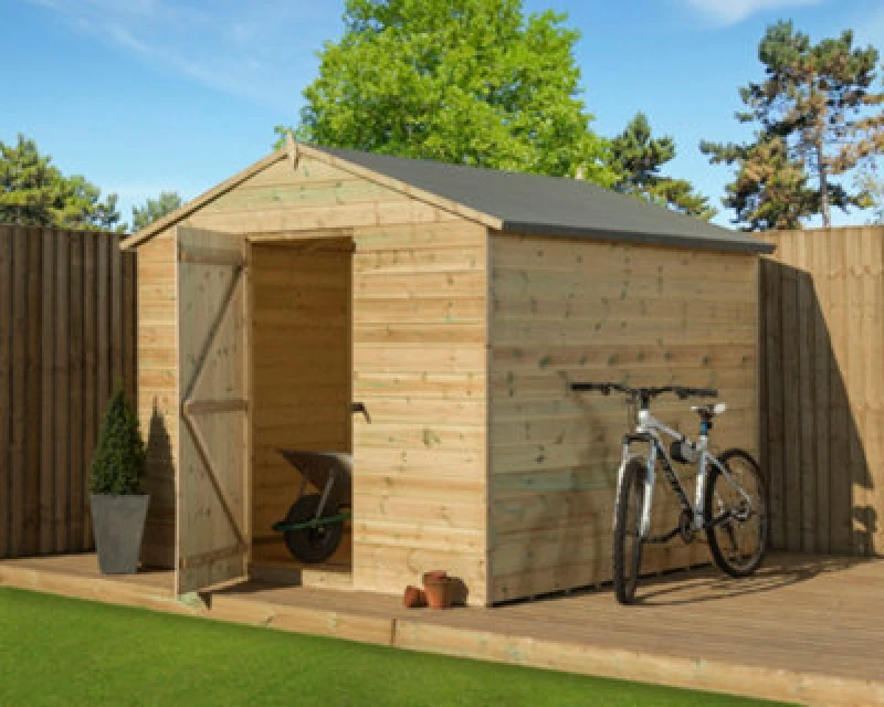 Image of Empire Sheds Empire 9000 Premier Apex Shed 8X8 Pressure Treated Tongue And Groove Wooden Garden Shed (8' X 8' / 8ft X 8ft) (8X8)