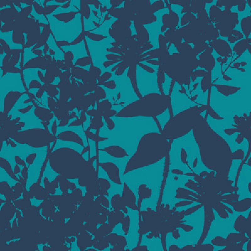 Image of Hoopla Walls Summer Silhouette Ink & Teal Smooth Matt Wallpaper
