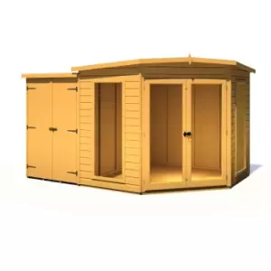 Image of Shire Barclay Corner Summerhouse with Side Shed 8ft x 12 ft
