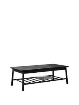 Image of Hudson Living Wycombe Solid Oak Coffee Coffee Table - Black