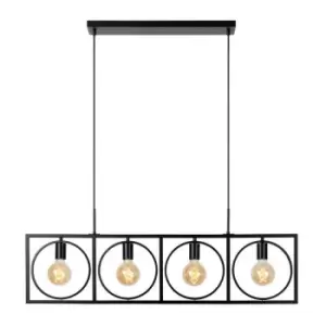Image of Lucide SUUS - Bar Pendant Light - 4xE27 - Black