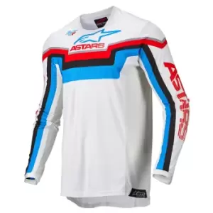 Image of Alpinestars Techstar Quadro Jersey Off White Blue Neon Bright Red XL