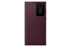 Image of Samsung Galaxy S22 Ultra Smart Clear View Cover in Burgundy (EF-ZS908CEEGEW)