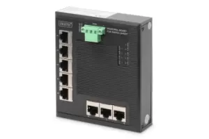 Image of Digitus 8 Port Gigabit Ethernet Network Switch, Flat, Industrial,...